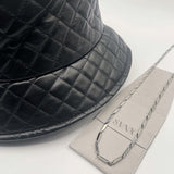 Quilted PU Bucket Hat & Necklace Set - Men's