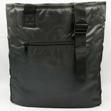 Nylon tote bag with zip front pocket in black