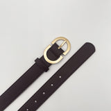 Gold Metal Buckle In Dark Brown