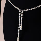 Pearl Chain Belt In Silver