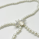 Bee Pearl Chain Belt In Silver