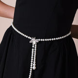 Bee Pearl Chain Belt In Silver