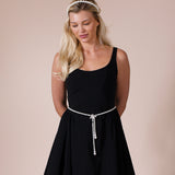 Bee Pearl Chain Belt In Silver - svnx