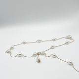 Minimal Pearl Chain Belt In Gold