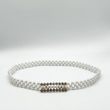 Strenchy Pearl Chain Belt With Diamante Buckle