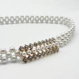 Strenchy Pearl Chain Belt With Diamante Buckle