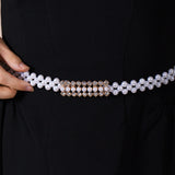 Strenchy Pearl Chain Belt With Diamante Buckle