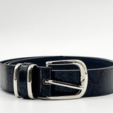 Snake Print Belt With Silver Metal Buckle In Black