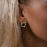 Pearl & Diamante Bow Wreath Stud Earrings - Gift Boxed