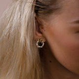 Pearl & Diamante Bow Wreath Stud Earrings - Gift Boxed
