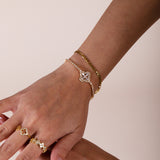 Clover Diamante Bracelet In Gold - Gift Boxed