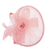 Floral Bow Mesh Detailing Fascinator in Pink - svnx