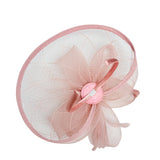 Floral Bow Mesh Detailing Fascinator in Pink - svnx
