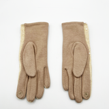 Beige crochet gloves with Pom Pom - svnx