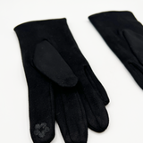 Sleek Black Gloves With Pom Pom - svnx
