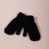 Soft Knitted Mittens In Black