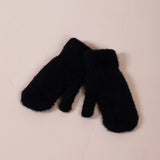 Soft Knitted Mittens In Black