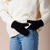 Soft Knitted Mittens In Black
