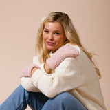 Soft Knitted Mittens In Pink