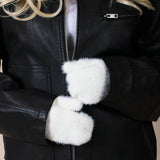 Soft Knitted Mittens In Cream