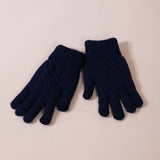 Touch Screen Cable Knit Gloves In Navy