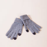 Basic Touch Screen Knitted Gloves in Grey