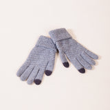 Basic Touch Screen Knitted Gloves in Grey