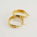 Braided Hoop Earrings In Gold