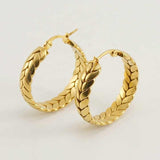 Braided Hoop Earrings In Gold