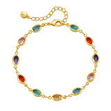 Multicolour Oval Chain Bracelet