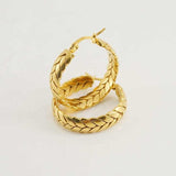 Braided Hoop Earrings In Gold