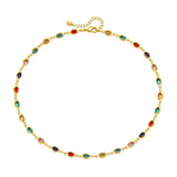 Multicolour Oval Chain Necklace