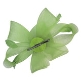 Flower & Feathers Fascinator Hat with Headband & Clip in Green - svnx