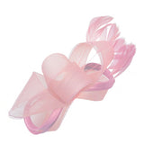 Bow Shaped Fascinator with Satin Loops & Feathers in Pink - svnx