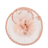 Spiral Circular Brim Fascinator with Feathers Burst in Pink - svnx