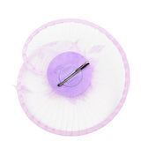 Spiral Circular Brim Fascinator with Feathers Burst in Lilac - svnx