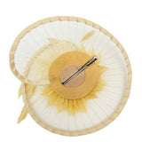 Spiral Circular Brim Fascinator with Feathers Burst in Beige - svnx