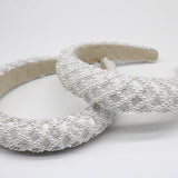 White Pearl Lattice Style Headband