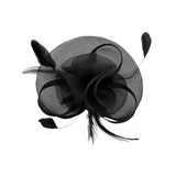 Floral Fascinator with A Wide Base in Black - svnx