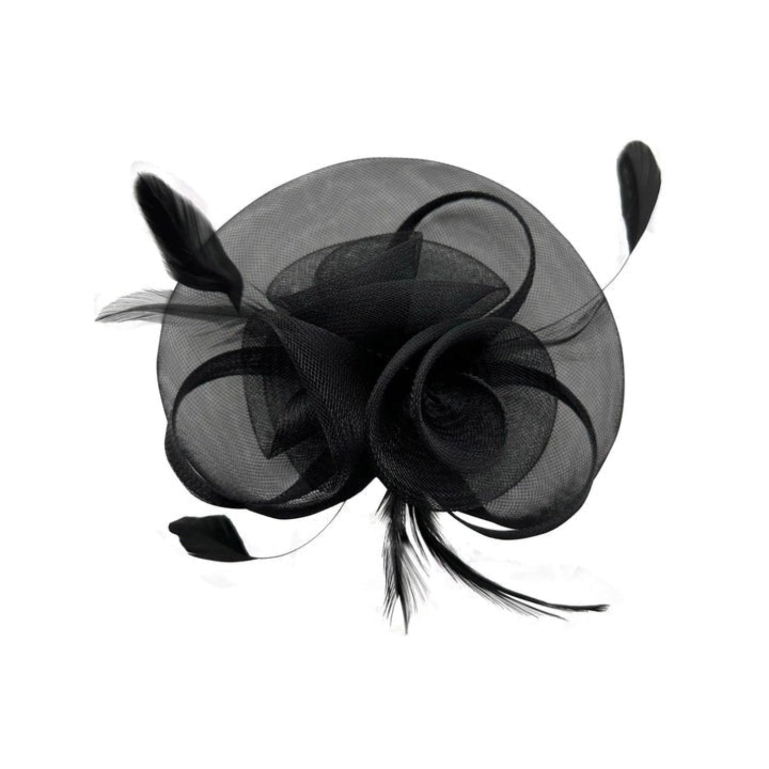Floral Fascinator with A Wide Base in Black - svnx