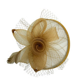 Floral Bow Mesh Detailing Fascinator in Beige - svnx