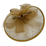 Floral Bow Mesh Detailing Fascinator in Beige - svnx