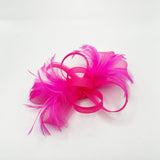 Bow Feather Fascinator in Hot Pink