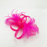 Bow Feather Fascinator in Hot Pink