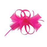 Bow Feather Fascinator in Hot Pink