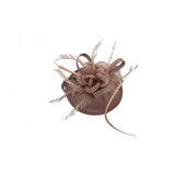 Gauze Swirl Flower Feather Fascinator in Pink