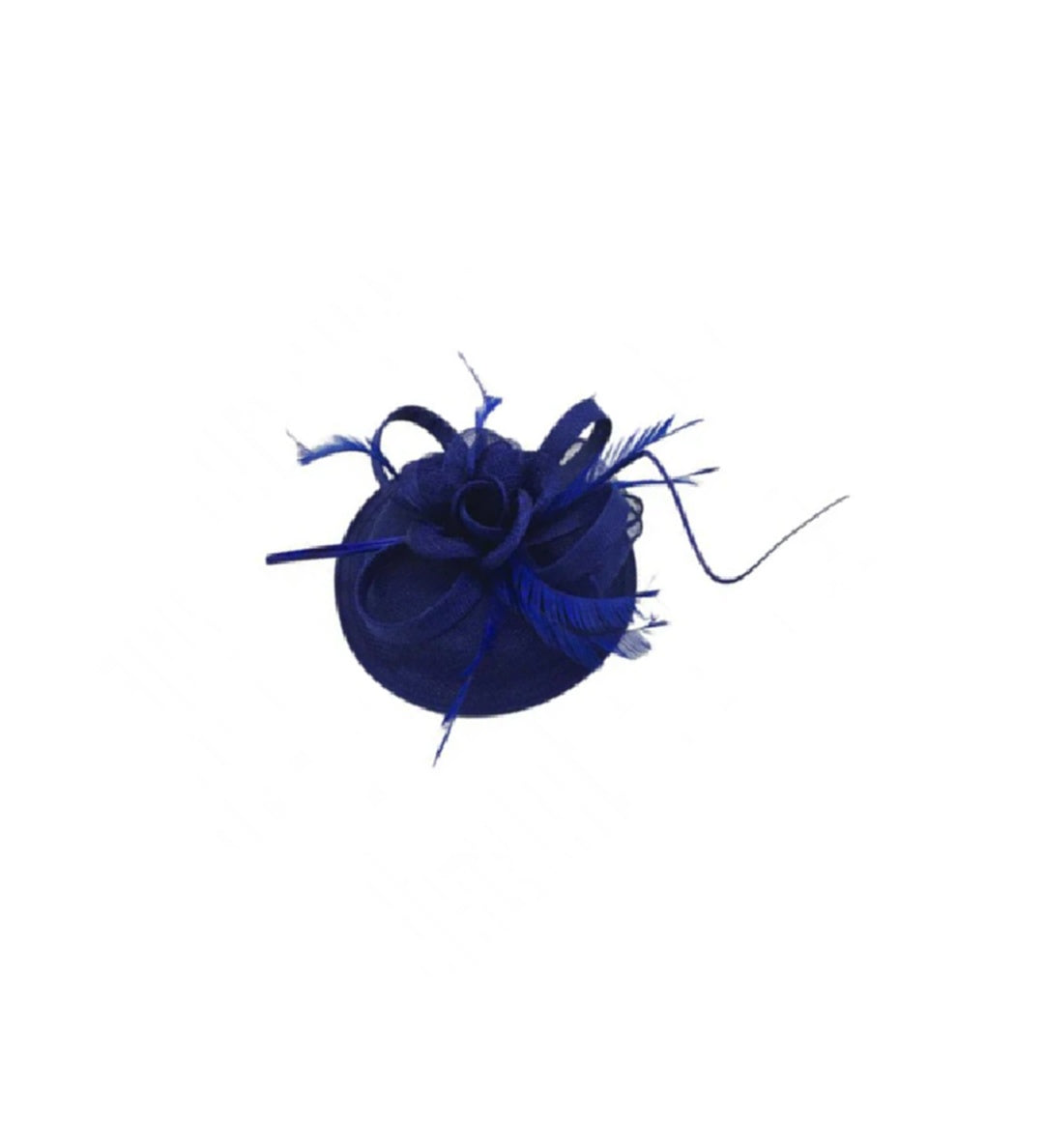 Gauze Swirl Flower Feather Fascinator in Blue