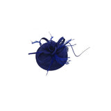 Gauze Swirl Flower Feather Fascinator in Blue