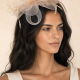 Knot Feather Fascinator in Pink