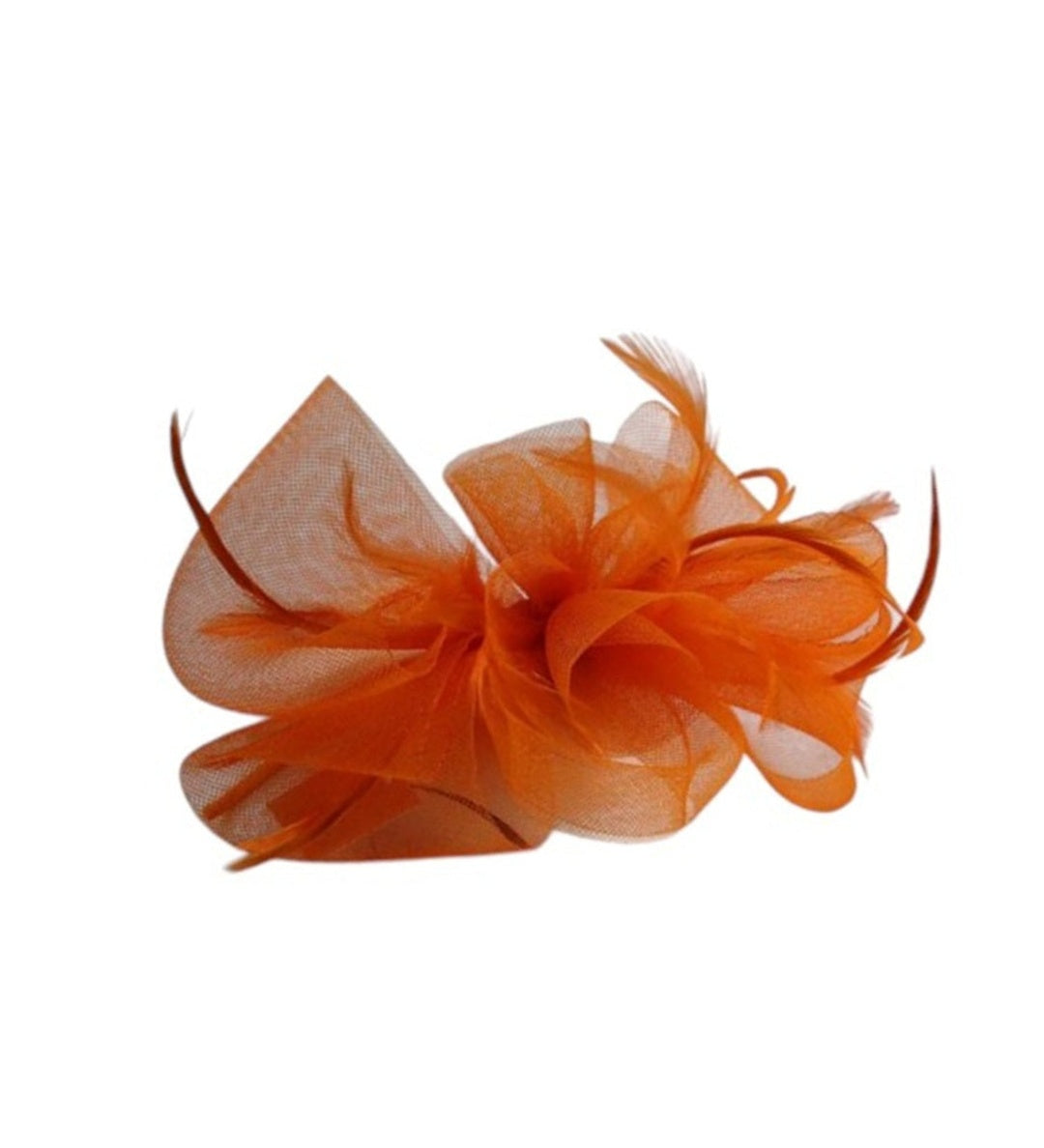Knot Feather Fascinator in Orange